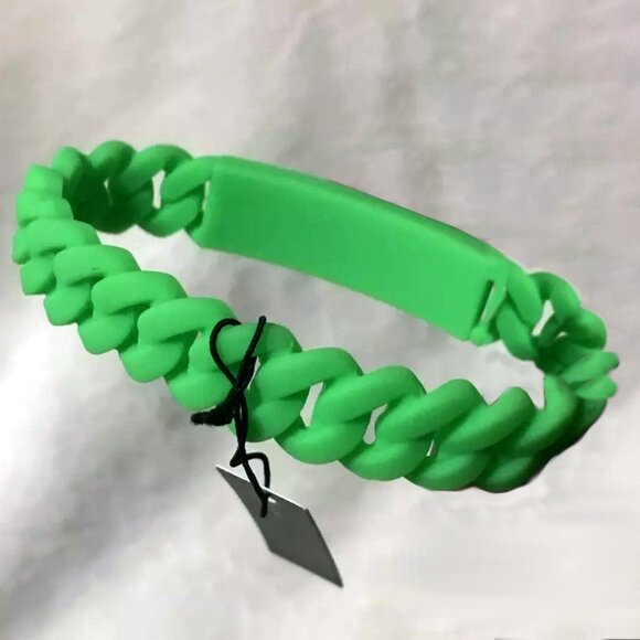 Marc by Marc Jacobs Braided Silicone Bracelet Toucan Green NWT - Picture 2 of 2